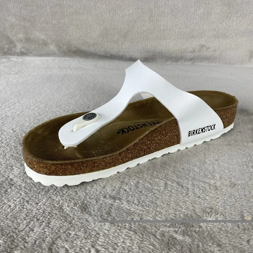 Birkenstock Gizeh Sandals Womens US 7 EU 38 White Birko-Flor Regular Fit NEW